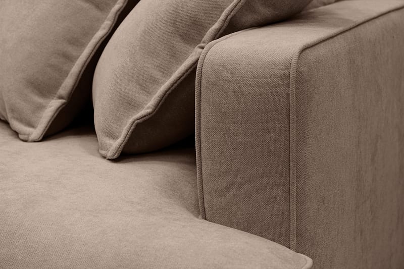 Rossita Lyx 5-sits Högervänd U-formad Extra djup Soffa med Divan och Schäslong i Tyg - Mörkbrun - Products - Möbler - Soffa - U-soffa