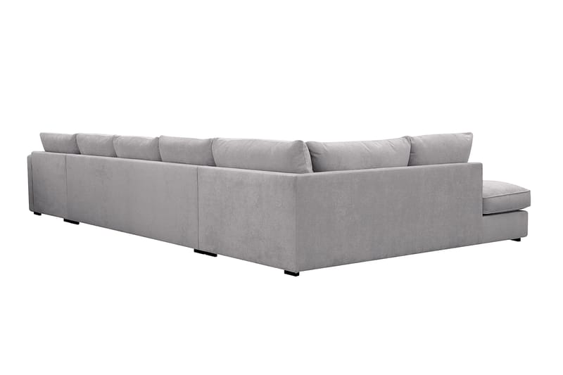 Rossita Lyx 6-sits Högervänd U-formad Extra djup Soffa med Divan och Schäslong i Chenille - Grå - Products - Möbler - Soffa - U-soffa