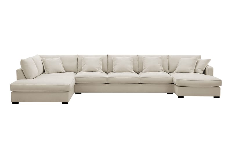 Rossita Lyx 6-sits Högervänd U-formad Extra djup Soffa med Divan och Schäslong i Tyg - Beige - Products - Möbler - Soffa - U-soffa
