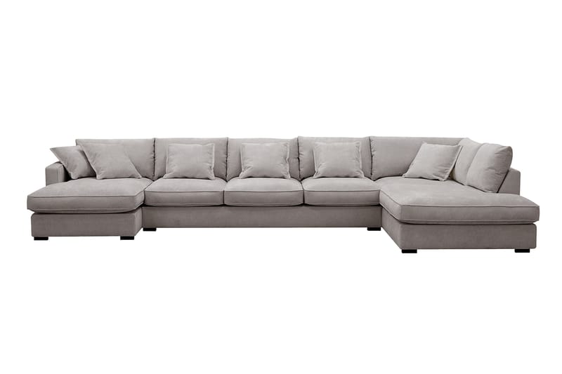 Rossita Lyx 6-sits Vänstervänd U-formad Extra djup Soffa med Divan och Schäslong i Chenille - Grå/Brun - Products - Möbler - Soffa - U-soffa