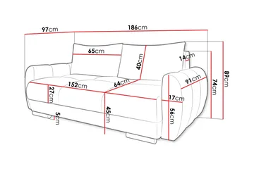 Simerly Soffa 3-sits i Plysch - Beige - Products - Möbler - Soffa - 3 sits soffa