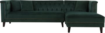 Soffa med divan grön sammet - Bellas - Grön - Products - Möbler - Soffa - Sammetssoffa