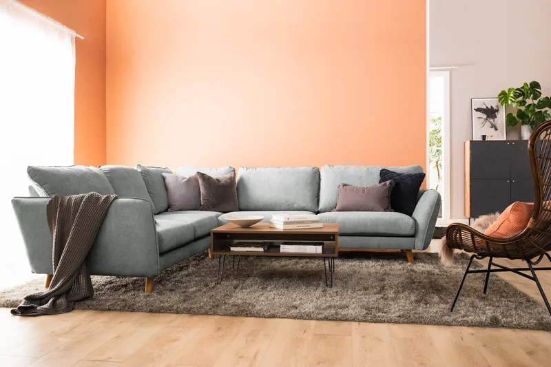 Trend Lyx 6-sits Vändbar L-formad Hörnsoffa i Tyg - Grå - Products - Möbler - Soffa - Hörnsoffa