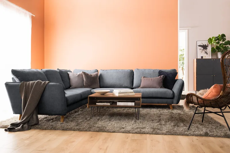Trend Lyx 6-sits Vändbar L-formad Hörnsoffa i Tyg - Mörkgrå - Products - Möbler - Soffa - Hörnsoffa