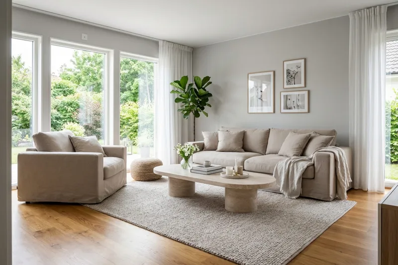 Valencia Extra Djup 3-sits soffa + fåtölj med avtagbar och tvättbar klädsel - Ljusbrun - Products - Möbler - Soffa - Soffgrupp