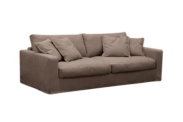 Valencia Extra Djup 3-sits soffa + fåtölj med avtagbar och tvättbar klädsel - Mörkbrun - Products - Möbler - Soffa - Soffgrupp