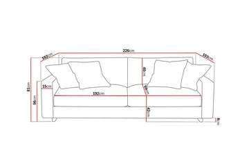 Valencia Extra Djup 3-sits Soffa i Chenille - Beige - Products - Möbler - Soffa - 3 sits soffa