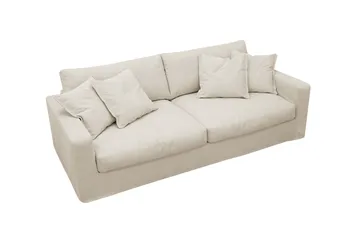 Valencia Extra Djup 3-sits Soffa med avtagbar och tvättbar klädsel - Beige - Products - Möbler - Soffa - 3 sits soffa