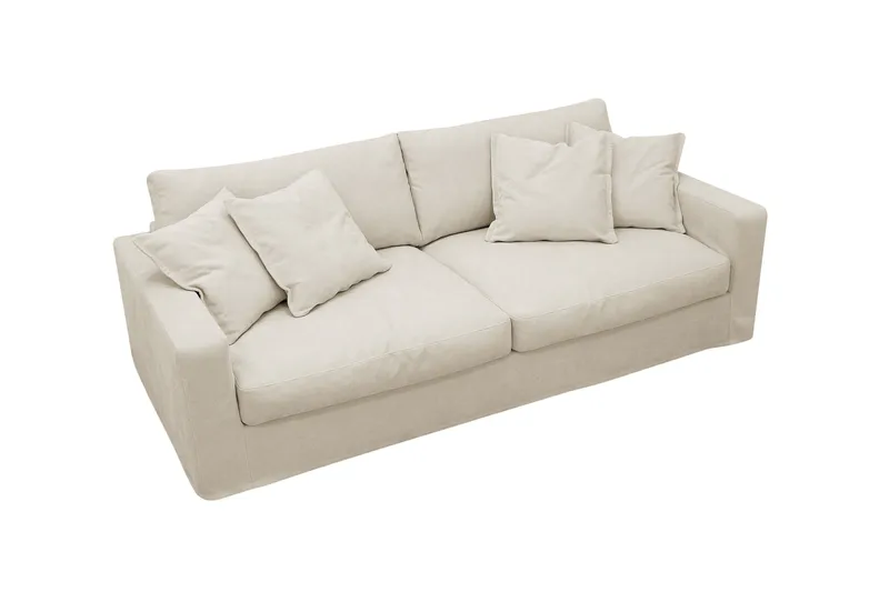 Valencia Extra Djup 3-sits Soffa med avtagbar och tvättbar klädsel - Beige - Products - Möbler - Soffa - 3 sits soffa