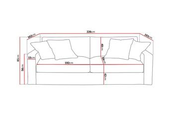 Valencia Extra Djup 3-sits Soffa med avtagbar och tvättbar klädsel - Beige - Products - Möbler - Soffa - 3 sits soffa