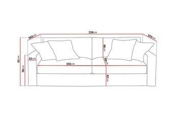 Valencia Extra Djup 3-sits Soffa med avtagbar och tvättbar klädsel - Beige - Products - Möbler - Soffa - 3 sits soffa