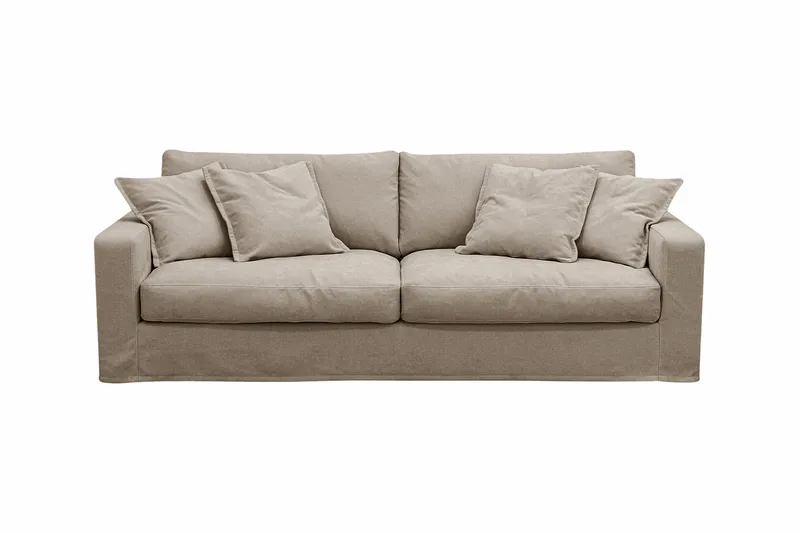 Valencia Extra Djup 3-sits Soffa med avtagbar och tvättbar klädsel, Brun