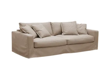 Valencia Extra Djup 3-sits Soffa med avtagbar och tvättbar klädsel - Ljusbrun - Products - Möbler - Soffa - 3 sits soffa