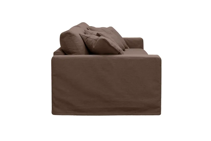Valencia Extra Djup 3-sits Soffa med avtagbar och tvättbar klädsel - Mörkbrun - Products - Möbler - Soffa - 3 sits soffa