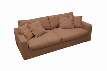 Valencia Extra Djup 3-sits Soffa med avtagbar och tvättbar klädsel - Rostbrun - Products - Möbler - Soffa - 3 sits soffa