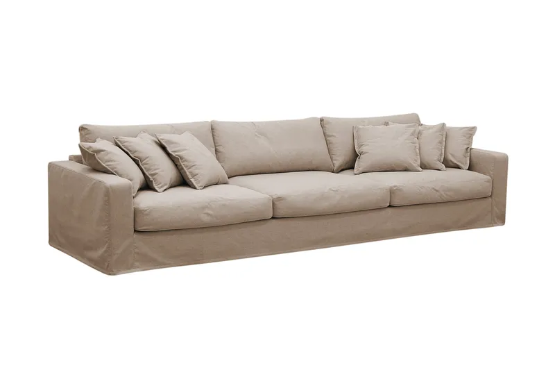 Valencia Extra Djup 5-sits soffa + fåtölj med avtagbar och tvättbar klädsel - Ljusbrun - Products - Möbler - Soffa - Soffgrupp
