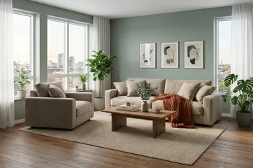 Valencia Soffgrupp Extra Djup 3-sits Soffa + Fåtölj i Chenille - Brun - Products - Möbler - Soffa - Soffgrupp