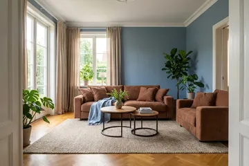 Valencia Soffgrupp Extra Djup 3-sits Soffa + Fåtölj i Chenille - Rostbrun - Products - Möbler - Soffa - Soffgrupp