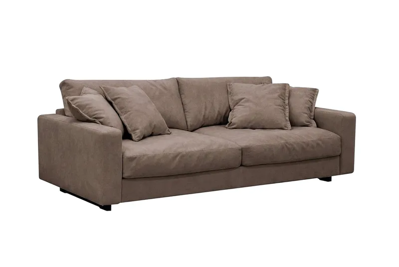 Valencia Soffgrupp Extra Djup 3-sits Soffa + Fotpall i Chenille - Mörkbrun - Products - Möbler - Soffa - Hörnsoffa