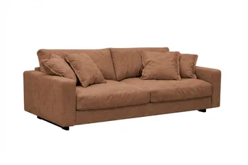 Valencia Soffgrupp Extra Djup 3-sits Soffa + Fotpall i Chenille - Rostbrun - Products - Möbler - Soffa - Hörnsoffa