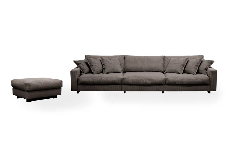 Valencia Soffgrupp Extra Djup 5-sits Soffa + Fotpall - Brun - Products - Möbler - Soffa - Hörnsoffa