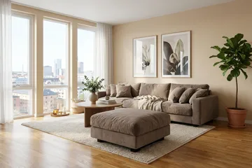 Valencia Soffgrupp Extra Djup 5-sits Soffa + Fotpall i Chenille - Mörkbrun - Products - Möbler - Soffa - Hörnsoffa