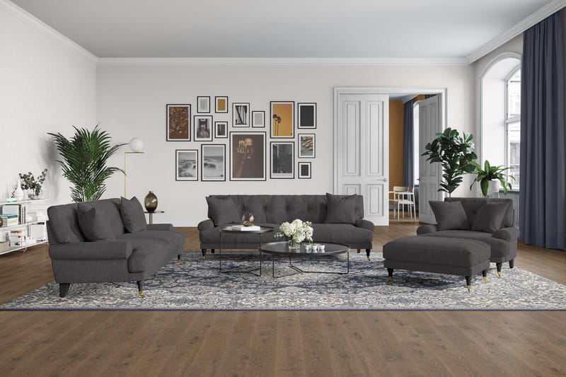 Andrew Loveseat - Mörkgrå/Krom - Products - Möbler - Fåtölj & stolar - Fåtölj