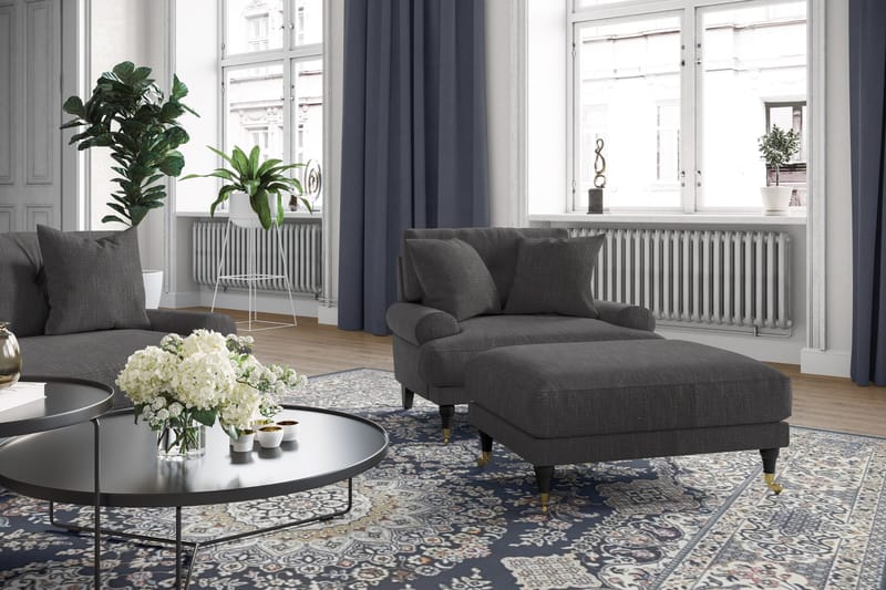 Andrew Loveseat - Mörkgrå/Krom - Products - Möbler - Fåtölj & stolar - Fåtölj