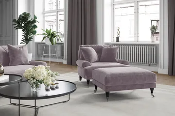 Andrew Loveseat Sammet - Lila/Krom - Products - Möbler - Fåtölj & stolar - Fåtölj