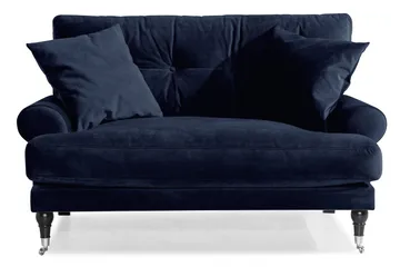 Andrew Loveseat Sammet - Midnattsblå/Krom - Products - Möbler - Fåtölj & stolar - Fåtölj