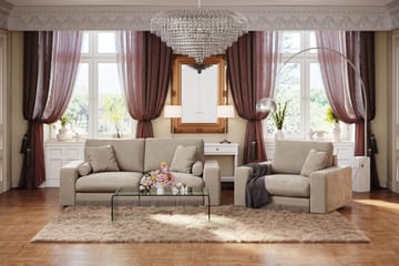 Arken Lyx Djup Sammetsfåtölj - Beige - Products - Möbler - Fåtölj & stolar - Fåtölj