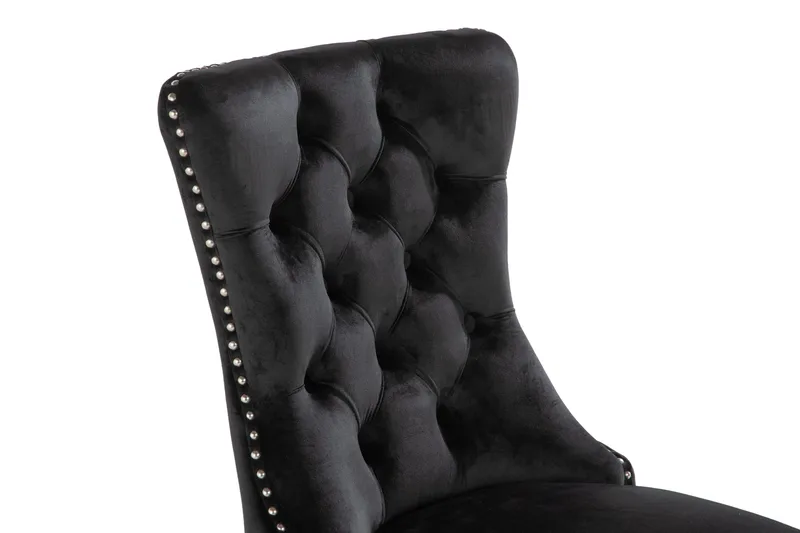 Bergviken Matstol Sammet - Svart / Trä - Products - Möbler - Fåtölj & stolar - Matstol & köksstol