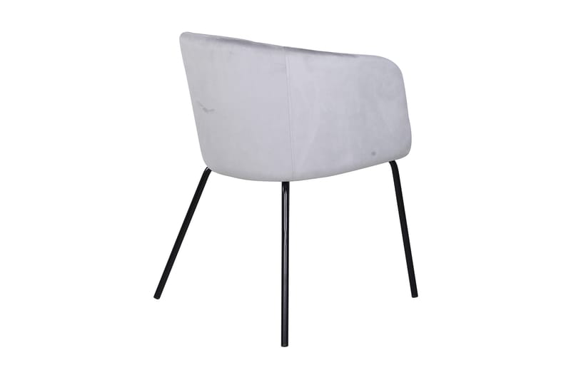 Berit Karmstol med Armstöd - Sammet/Grå/Svart - Products - Möbler - Fåtölj & stolar - Matstol & köksstol