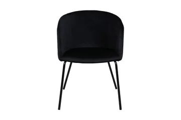 Berit Karmstol med Armstöd - Sammet/Svart - Products - Möbler - Fåtölj & stolar - Matstol & köksstol