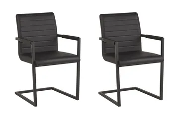 Buford Matstol 2-pack - Konstläder/Svart - Products - Möbler - Fåtölj & stolar - Karmstol