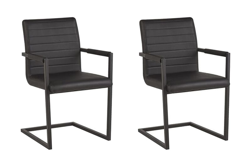 Buford Matstol 2-pack - Konstläder/Svart - Products - Möbler - Fåtölj & stolar - Karmstol