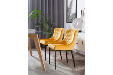 Colino Stol 2-Pack Sammet - Gul - Products - Möbler - Fåtölj & stolar - Matstol & köksstol