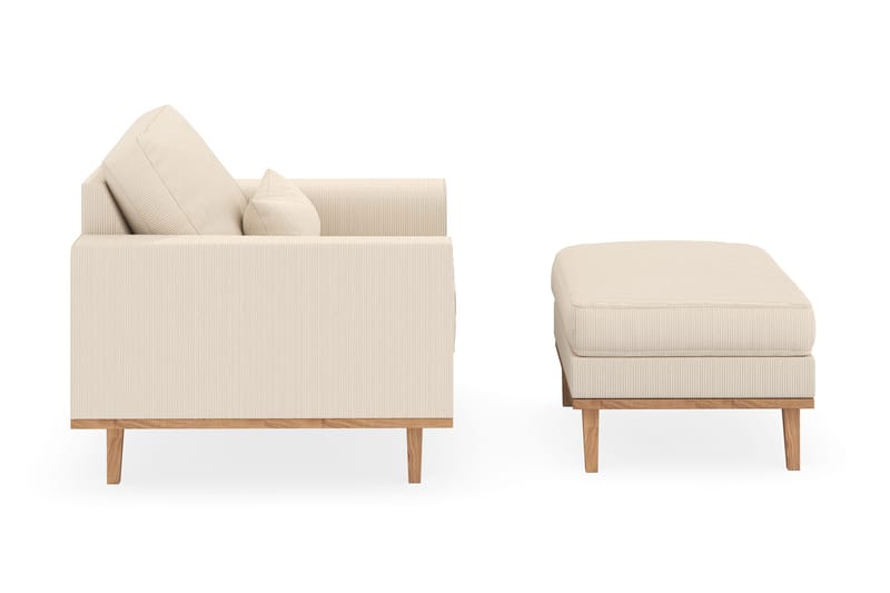 Copenhagen Fåtölj med fotpall - Ljusbeige - Products - Möbler - Fåtölj & stolar - Fåtölj - Fåtölj med fotpall