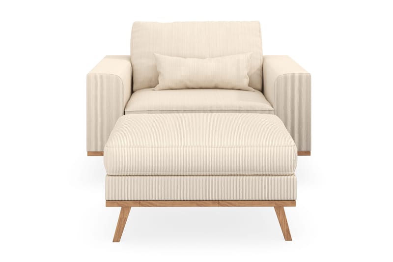 Copenhagen Fåtölj med fotpall - Ljusbeige - Products - Möbler - Fåtölj & stolar - Fåtölj - Fåtölj med fotpall