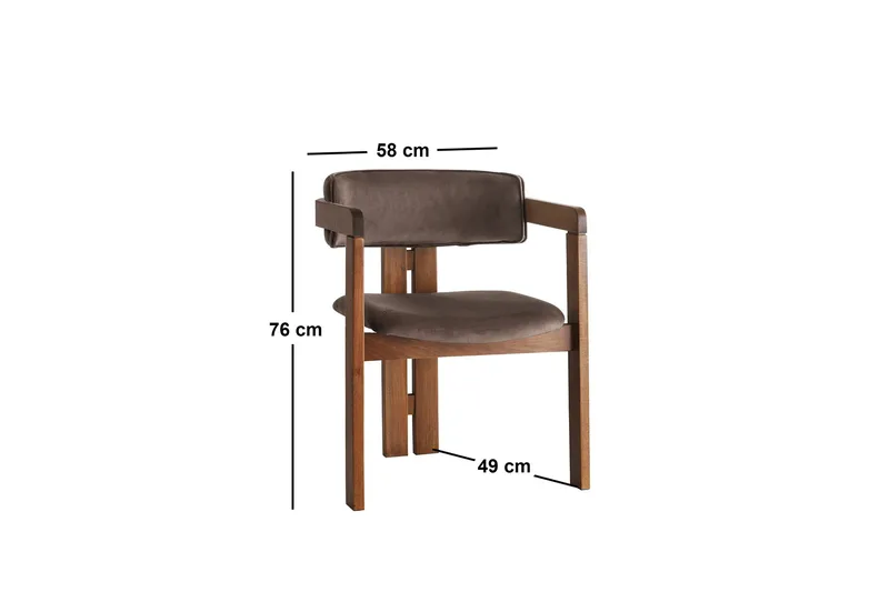 Dellon Karmstol - Valnöt/Brun - Products - Möbler - Fåtölj & stolar - Karmstol