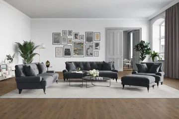 Andrew Loveseat Sammet - Mörkgrå/Krom - Products - Möbler - Fåtölj & stolar - Fåtölj - Sammetsfåtölj