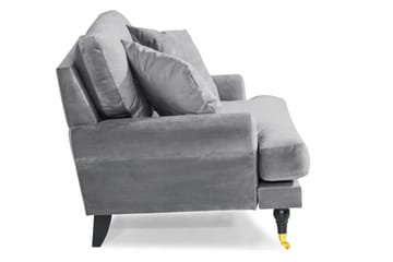 Andrew Loveseat Sammet - Silvergrå/Mässing - Products - Möbler - Fåtölj & stolar - Fåtölj - Sammetsfåtölj