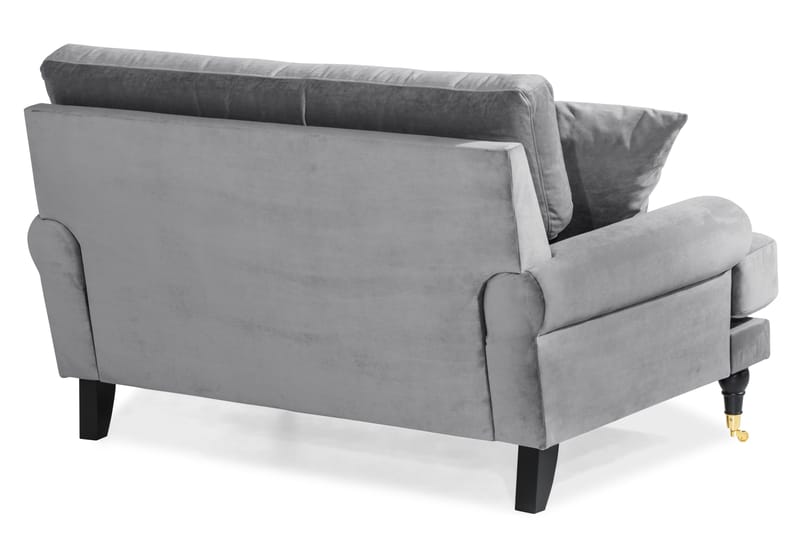 Andrew Loveseat Sammet - Silvergrå/Mässing - Products - Möbler - Fåtölj & stolar - Fåtölj - Sammetsfåtölj