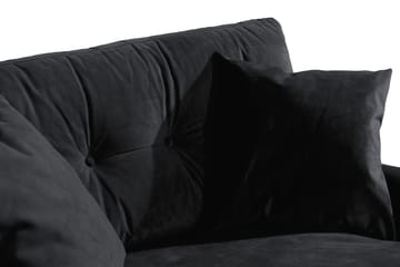 Andrew Loveseat Sammet - Svart/Mässing - Products - Möbler - Fåtölj & stolar - Fåtölj - Sammetsfåtölj