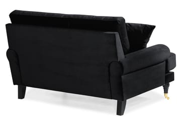 Andrew Loveseat Sammet - Svart/Mässing - Products - Möbler - Fåtölj & stolar - Fåtölj - Sammetsfåtölj