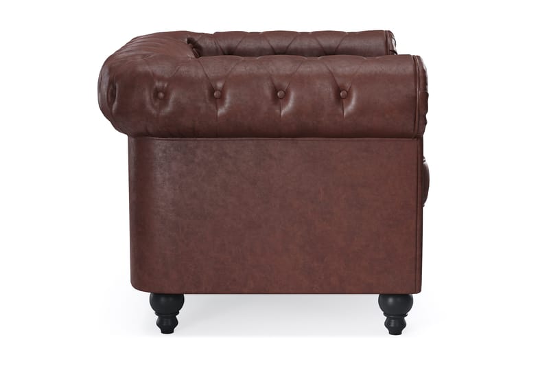 Chesterfield Lyx Stor skön djup fåtölj i konstläder till vardagsrum - Mörkbrun PU - Products - Möbler - Fåtölj & stolar - Fåtölj - Chesterfield fåtölj