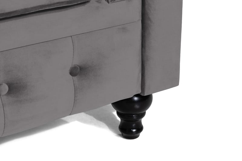 Chesterfield Lyx Stor skön djup sammetsfåtölj - Fåtölj till vardagsrum - Mörkgrå Sammet - Products - Möbler - Fåtölj & stolar - Fåtölj - Chesterfield fåtölj
