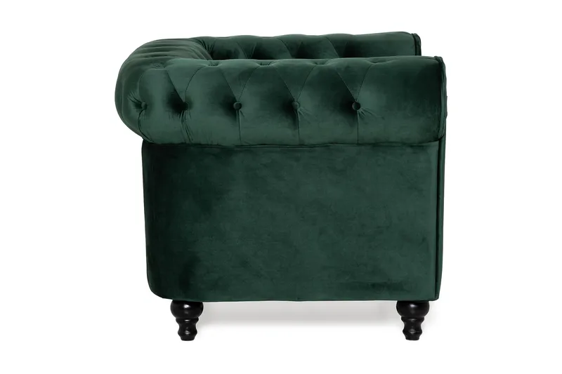 Chesterfield Lyx Stor skön djup sammetsfåtölj - Fåtölj till vardagsrum - Mörkgrön Sammet - Products - Möbler - Fåtölj & stolar - Fåtölj - Chesterfield fåtölj