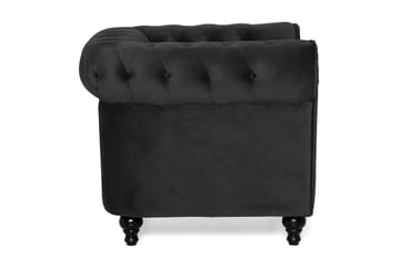 Chesterfield Lyx Stor skön djup sammetsfåtölj - Fåtölj till vardagsrum - Svart Sammet - Products - Möbler - Fåtölj & stolar - Fåtölj - Chesterfield fåtölj