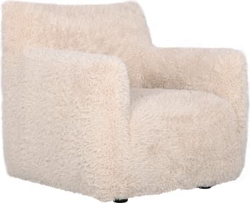 Fåtölj fluffig beige tygklädsel - beige - Products - Möbler - Fåtölj & stolar - Fåtölj